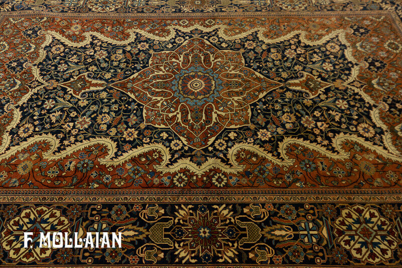 Antique Persian Kashan Mohtasham Rug n°:11052993